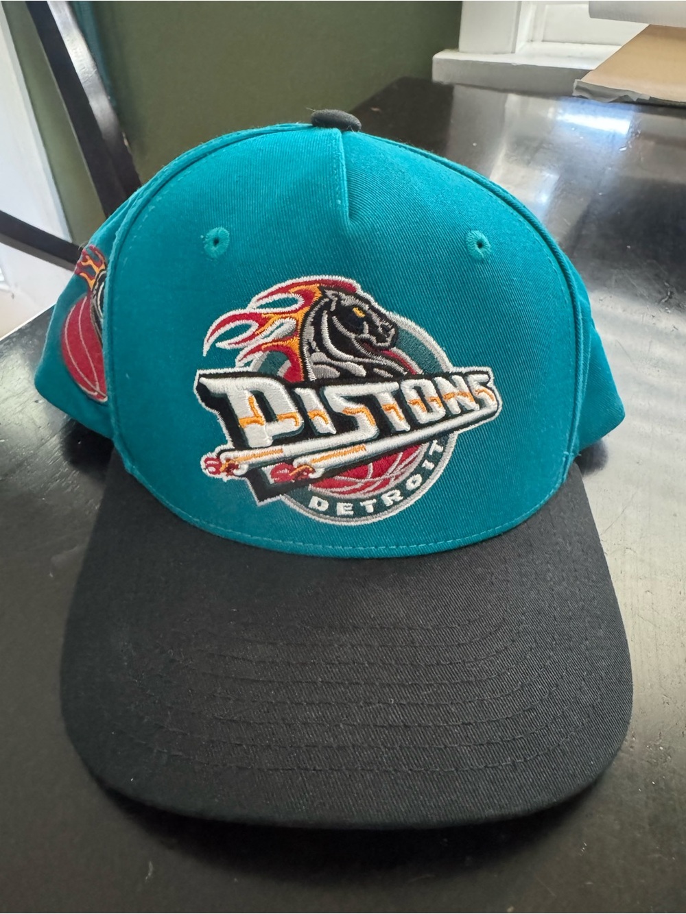 Mitchell & Ness Teal and Black Detroit Pistons Hat